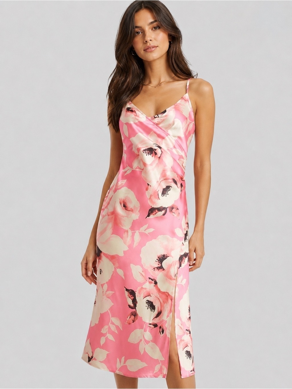 Lulus-Floral Pink Slipdress- size XS-NWT